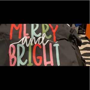 Christmas Black 'Merry and Bright' Christmas Tee UNISEX New in Package